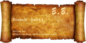 Bodnár Betti névjegykártya